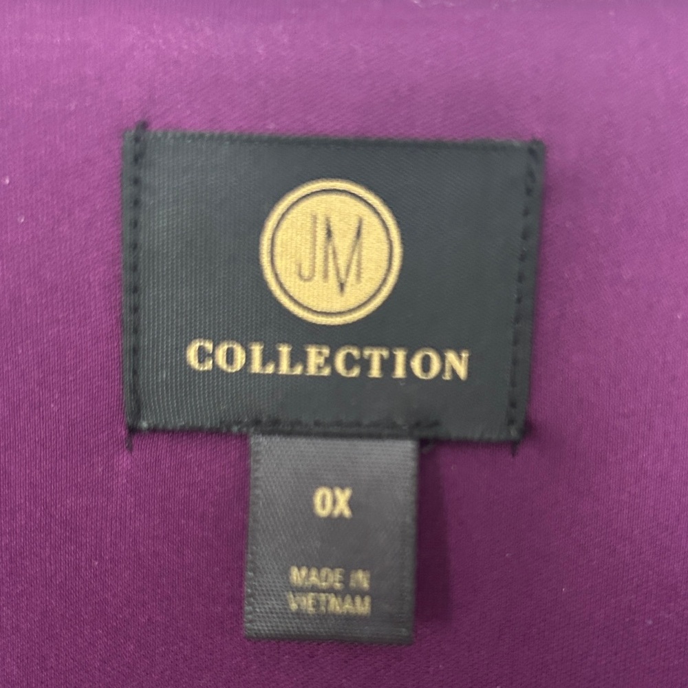 JM Collection Purple Patterned Blouse - Picture 2 of 3
